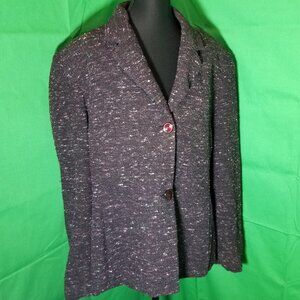 Jones Wear Tweed Blazer Womens 16 Plum Wool Blend Old Money Office Retro